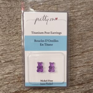 NWT Gummy Bear Purple Earrings